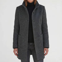 Women's Mid-Length Stand-Up Collar Coat