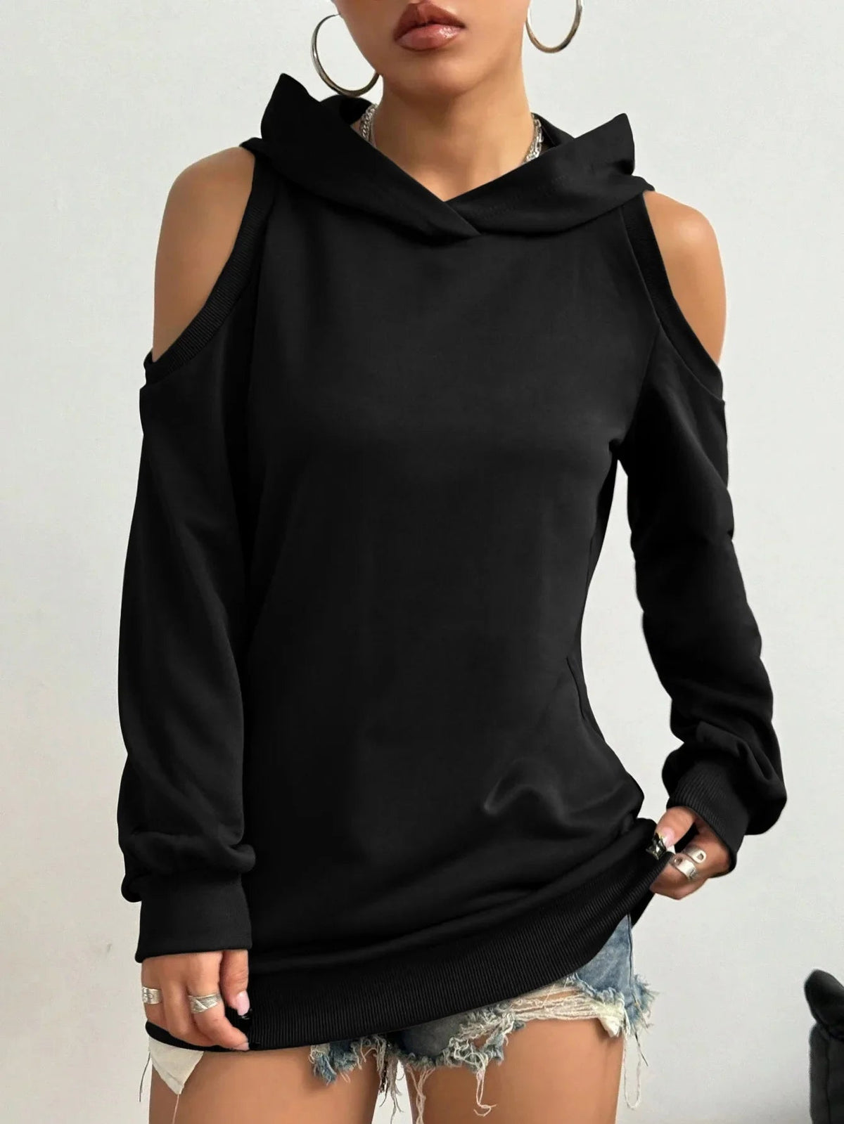 Women's Off-Shoulder Hoodie