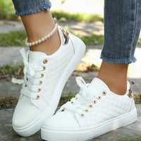 Women's Orthopedic Quilted Lace-Up Platform Sneakers