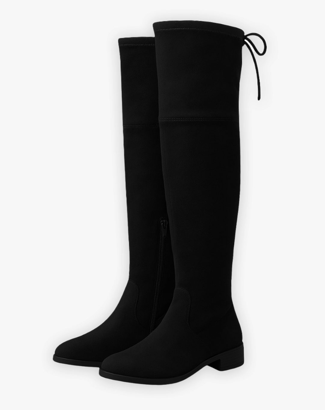 Women's Over-the-Knee Flat Suede Boots with Side Zip