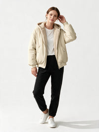 Women's Oversized Hooded Winter Jacket with Teddy Lining