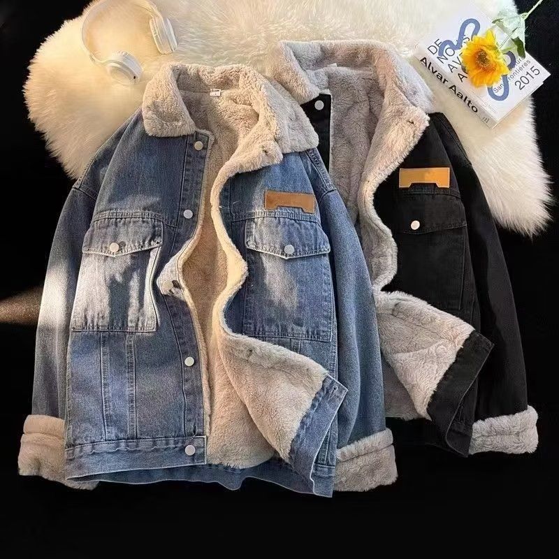 Women's Oversized Teddy-Lined Denim Jacket