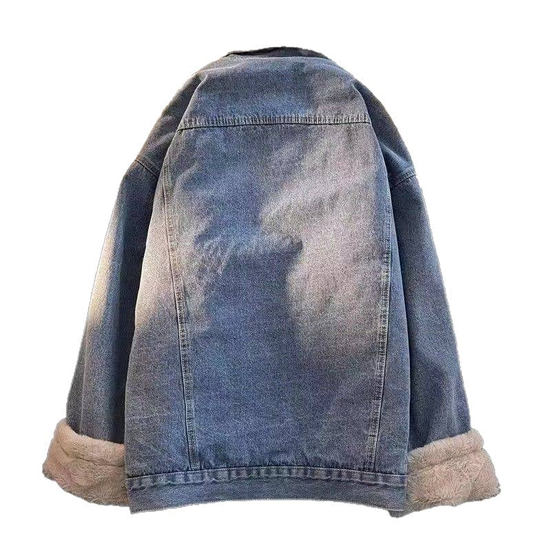 Women's Oversized Teddy-Lined Denim Jacket