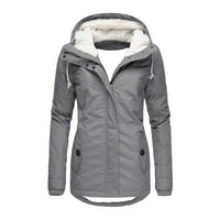 Women's Pleated Coat with Detachable Hood