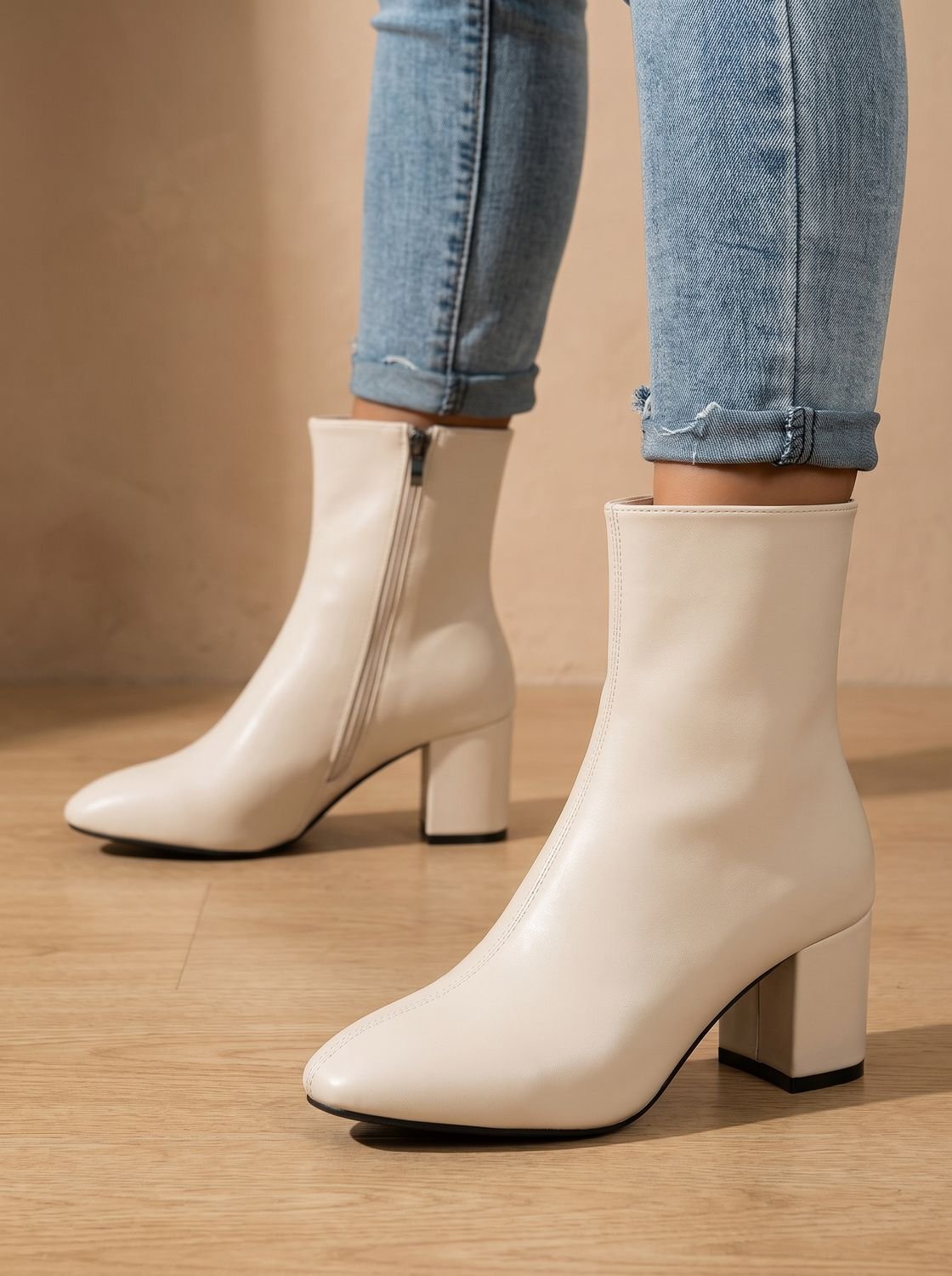 Women's Pointed-Toe Block-Heel Side-Zip Ankle Boots