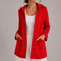 Women's Relaxed-Fit Hooded Button-Up Cardigan with Pockets
