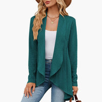 Women's Relaxed Fit Open-Front Textured Knit Long Cardigan