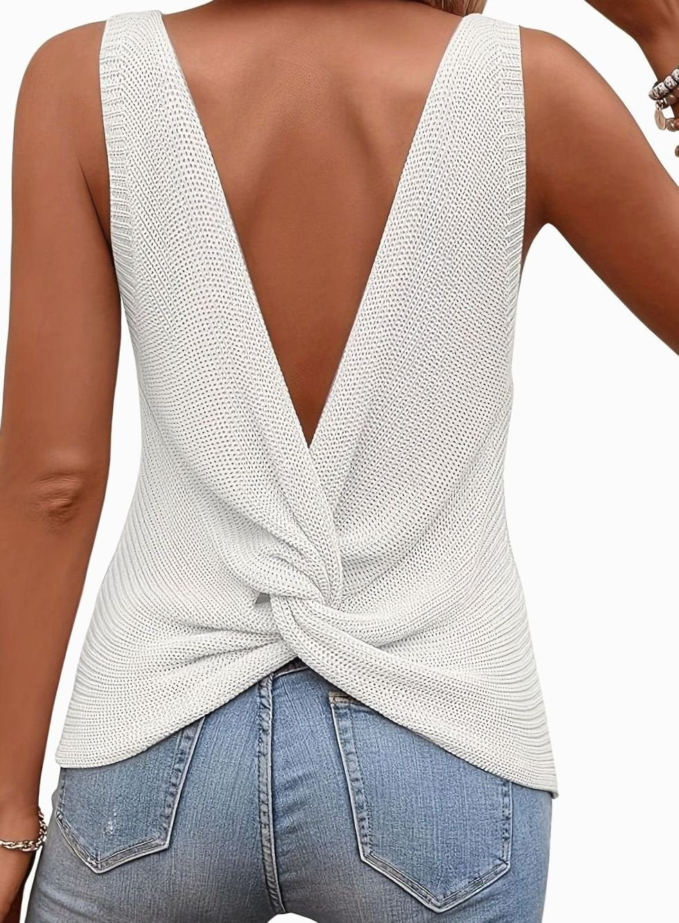 Women's Relaxed-Fit V-Neck Knit Tank Top