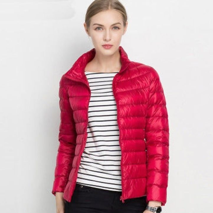 Women's Slim-Fit Lightweight Stand Collar Puffer Winter Coat