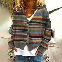 Women's Striped Knit Cardigan