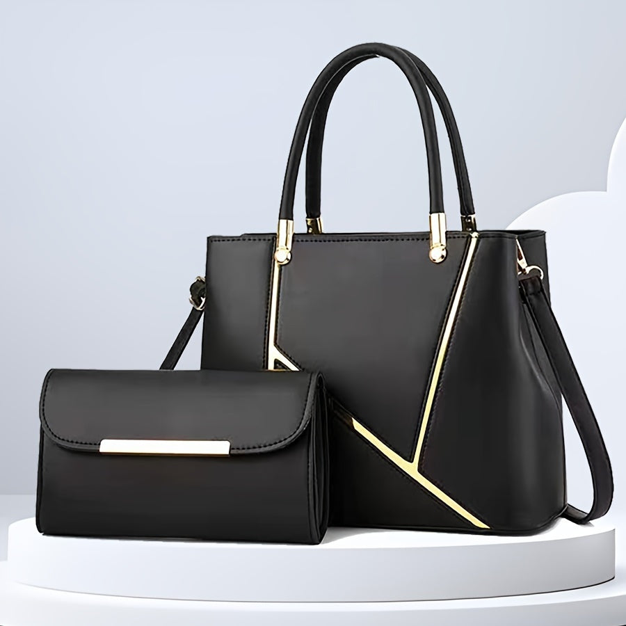 Women's Stylish 2-Piece Handbag Set with Tote and Crossbody