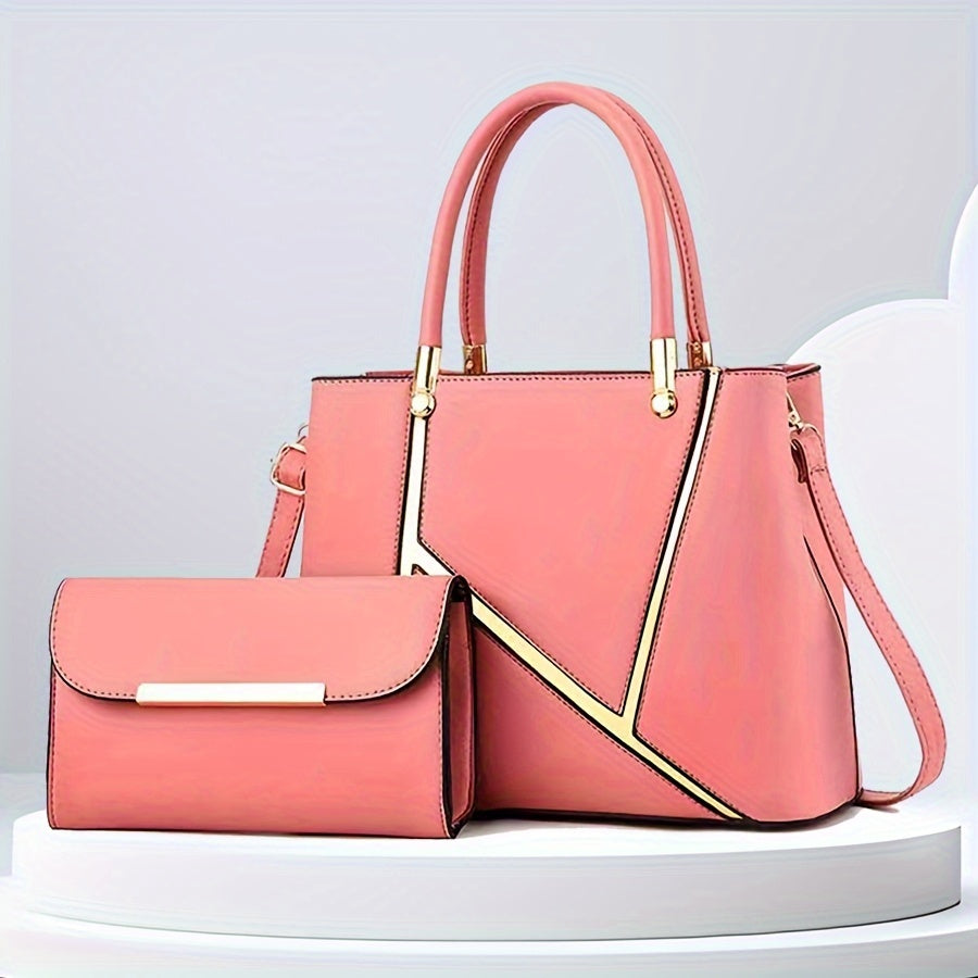 Women's Stylish 2-Piece Handbag Set with Tote and Crossbody