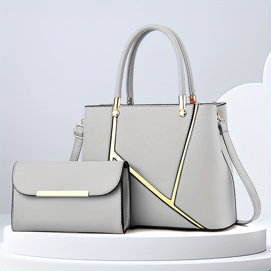 Women's Stylish 2-Piece Handbag Set with Tote and Crossbody