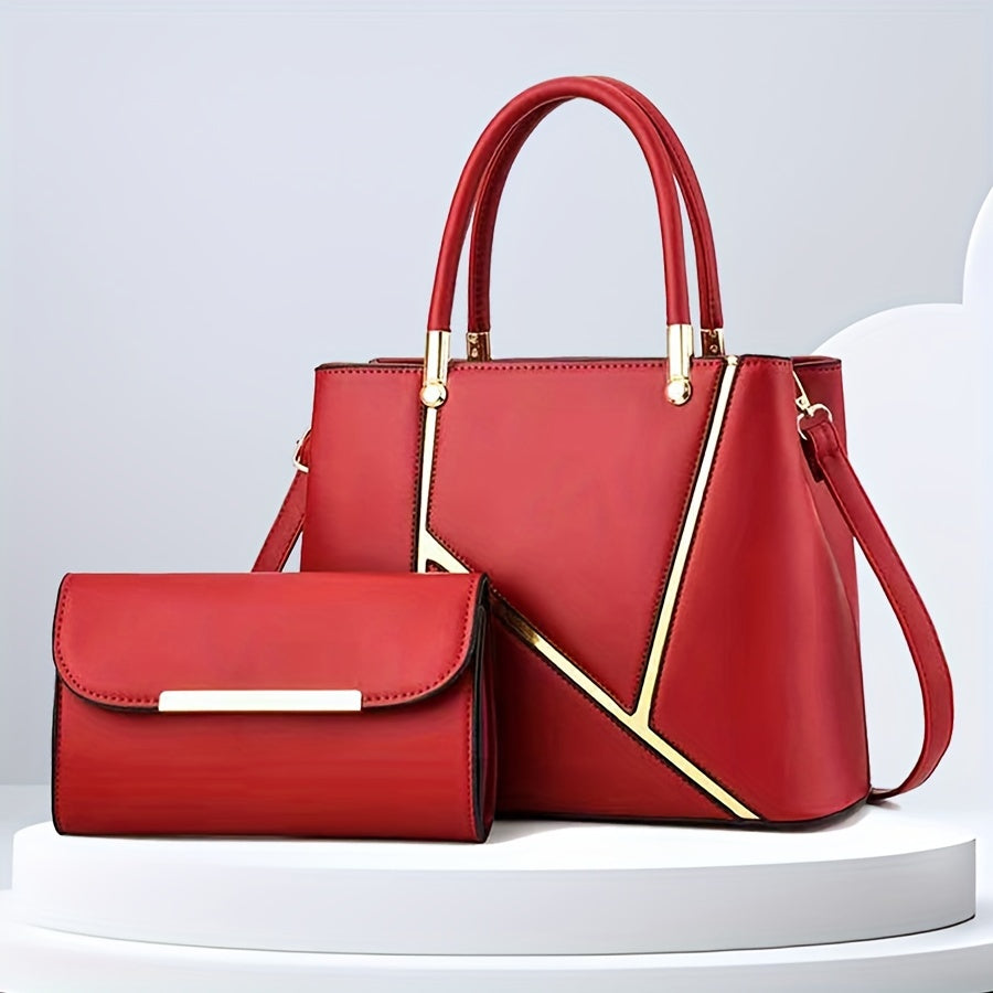Women's Stylish 2-Piece Handbag Set with Tote and Crossbody