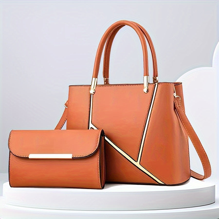 Women's Stylish 2-Piece Handbag Set with Tote and Crossbody