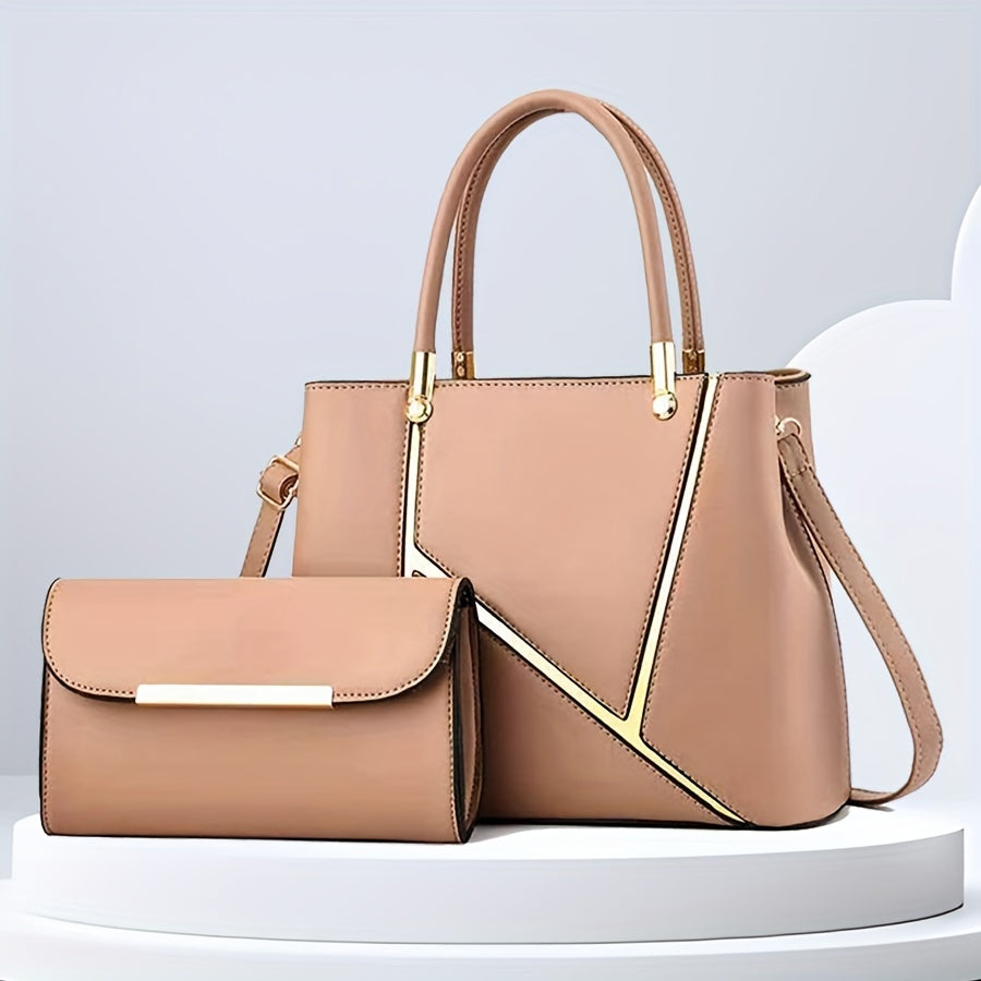Women's Stylish 2-Piece Handbag Set with Tote and Crossbody