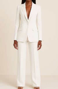Women's Tailored Single-Button Blazer & Trouser Suit Set