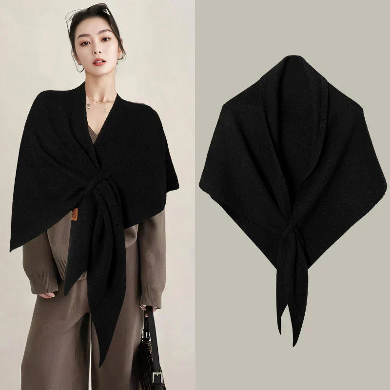 Women's Triangle Wool Scarf for Autumn and Winter