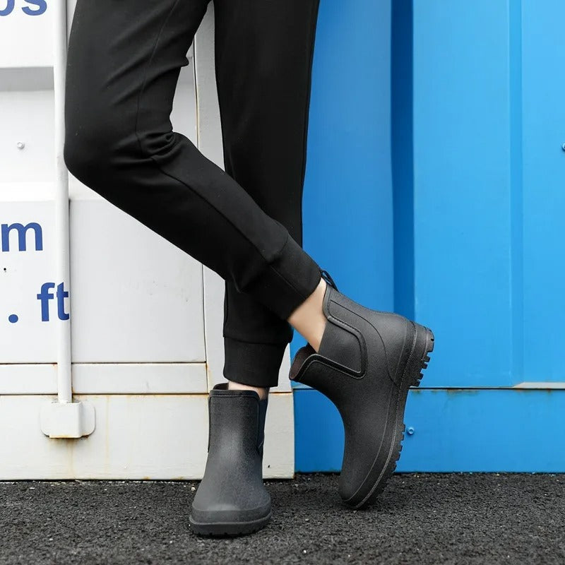 Women's Waterproof Chelsea Platform Ankle Rain Boots