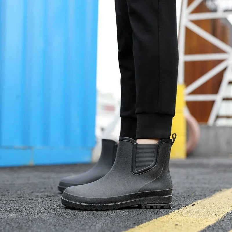 Women's Waterproof Chelsea Platform Ankle Rain Boots