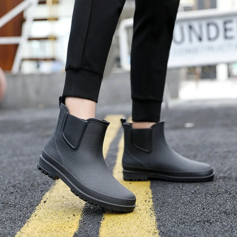 Women's Waterproof Chelsea Platform Ankle Rain Boots