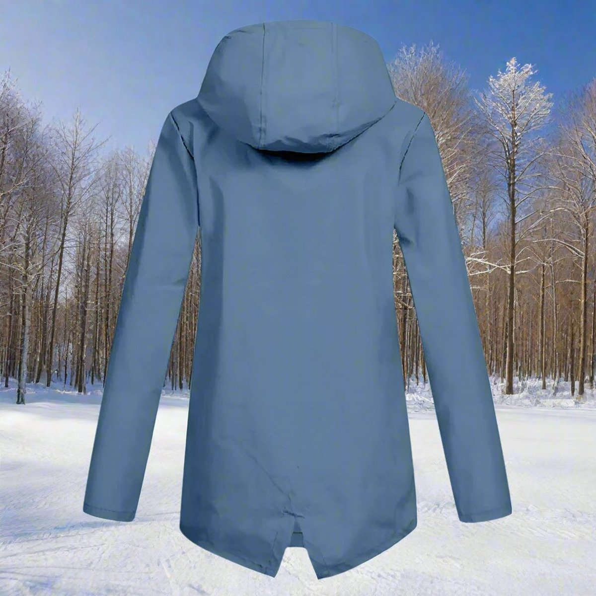 Women's Waterproof Hooded Rain Jacket with Zip Closure, Adjustable Cuffs, and Pockets