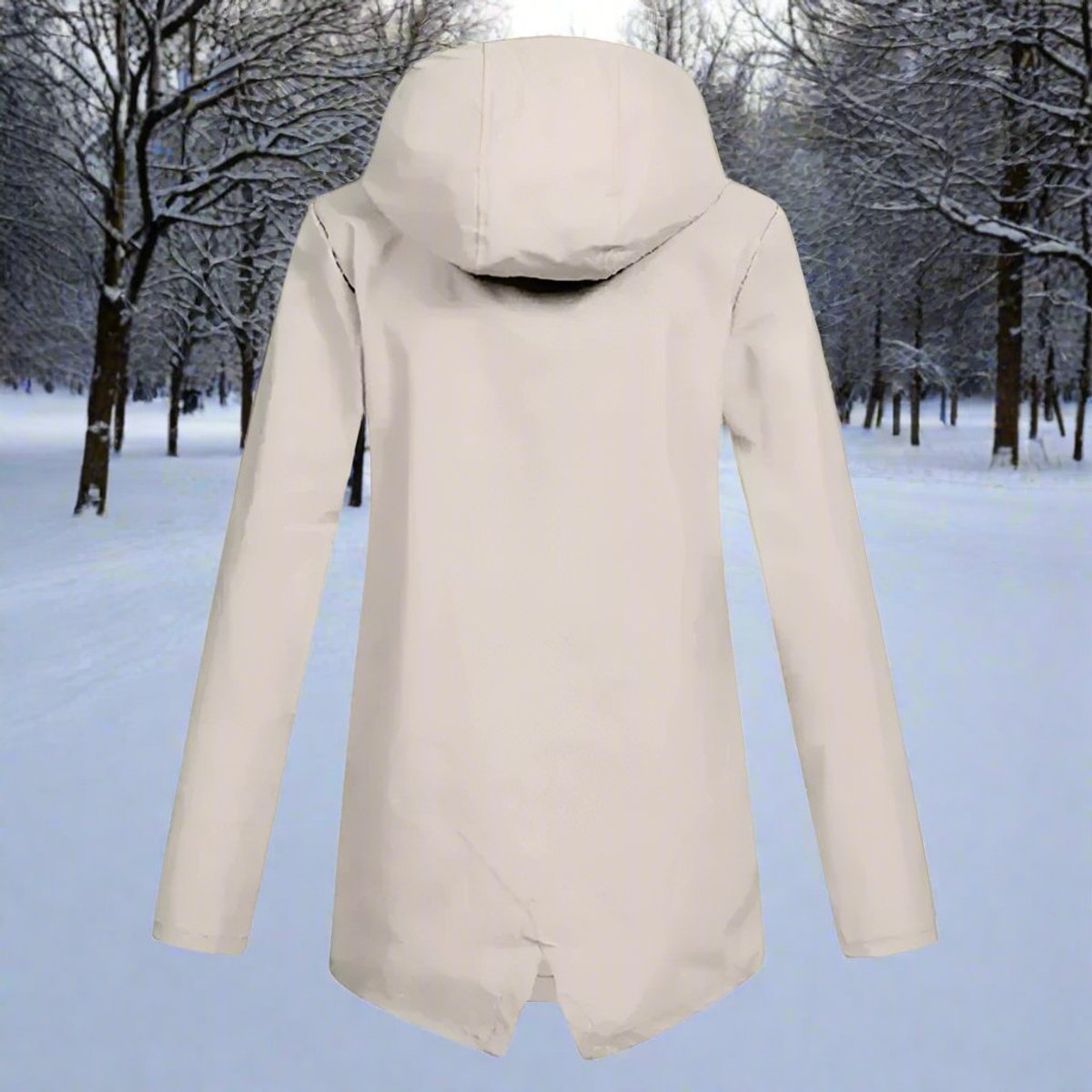 Women's Waterproof Hooded Rain Jacket with Zip Closure, Adjustable Cuffs, and Pockets