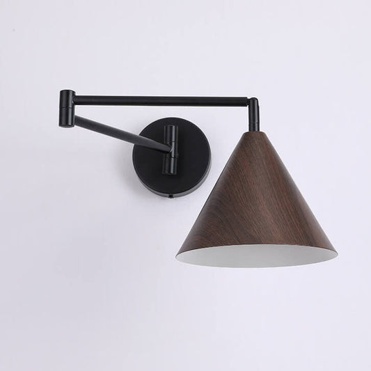 Wood Accent Wall Sconce - Nordic Style - Iron Swing Arm - Modern Lighting - Image 6