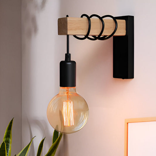 Wood Accent Wall Sconce - Rustic Style LED Pendant Light - Stylish Home Lighting - Image 1