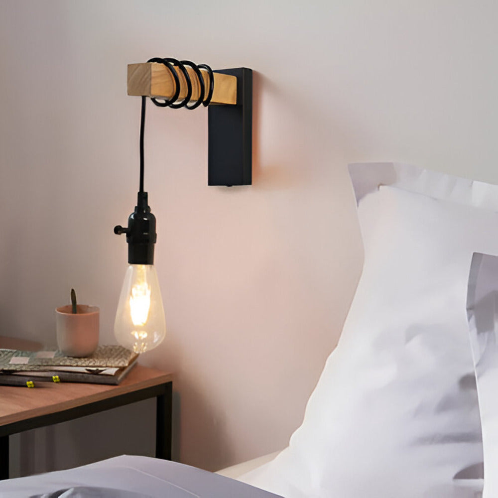 Wood Accent Wall Sconce - Rustic Style LED Pendant Light - Stylish Home Lighting - Image 3