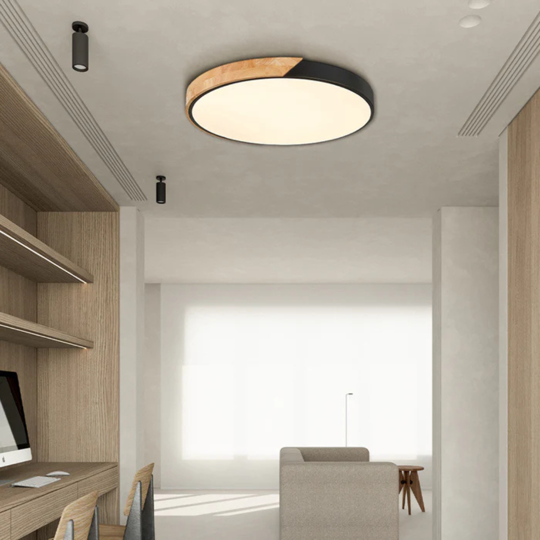 Wood and Acrylic Ceiling Light - Modern LED Flush Mount Lighting - Stylish Home Decor - Image 3
