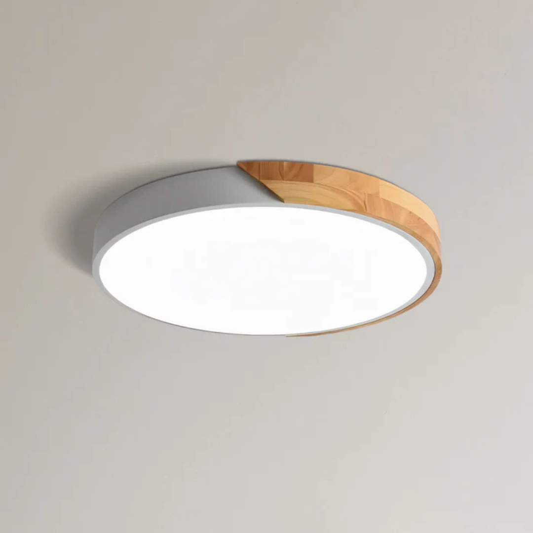 Wood and Acrylic Ceiling Light - Modern LED Flush Mount Lighting - Stylish Home Decor - Image 4