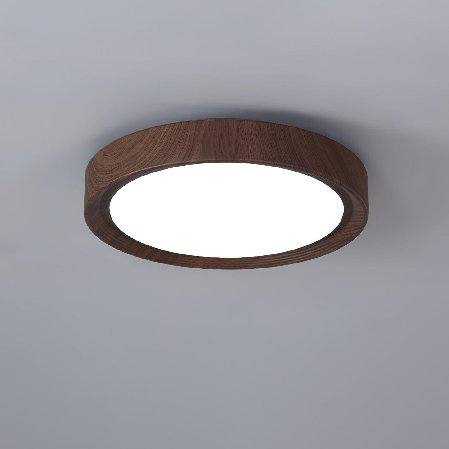 Wood Grain Finish Ceiling Light - Round - Stylish Flush Mount - Image 15
