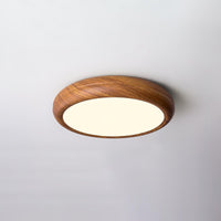 Wood Grain Finish Ceiling Light - Round - Stylish Flush Mount