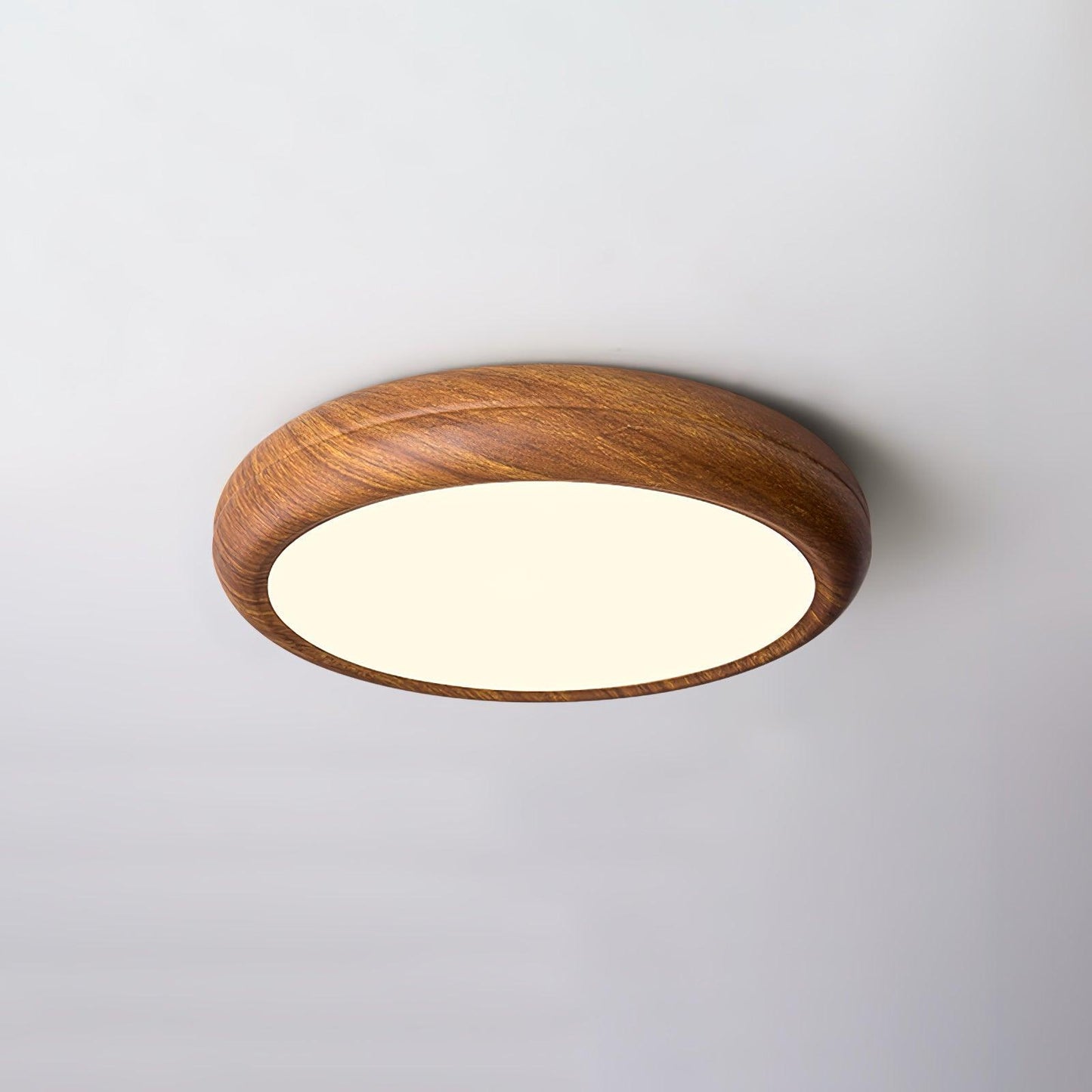Wood Grain Finish Ceiling Light - Round - Stylish Flush Mount - Image 8