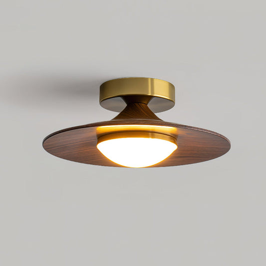 Wood Grain LED Ceiling Light - Modern Round Plafondlamp - Indoor Lighting - Image 1