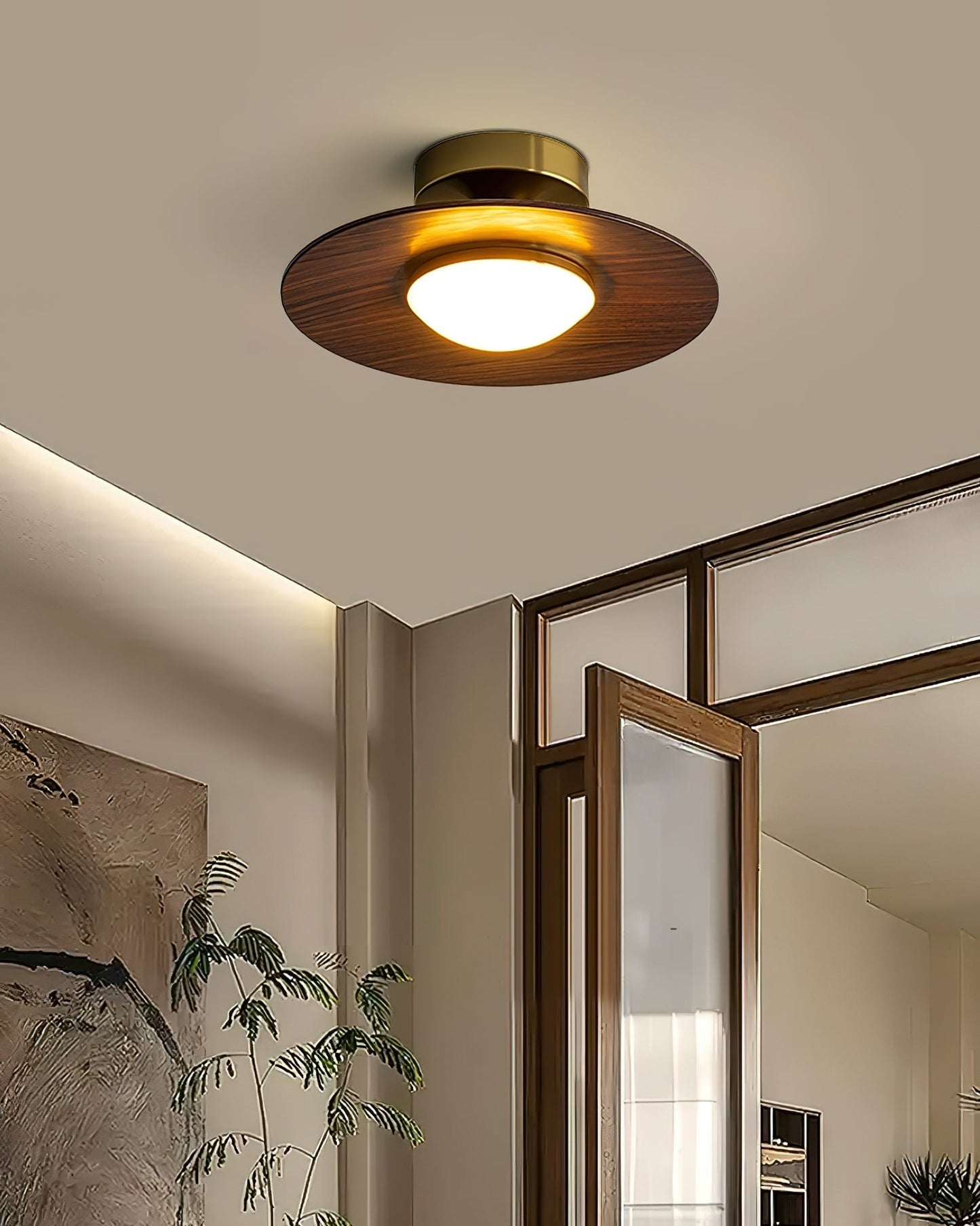 Wood Grain LED Ceiling Light - Modern Round Plafondlamp - Indoor Lighting - Image 3
