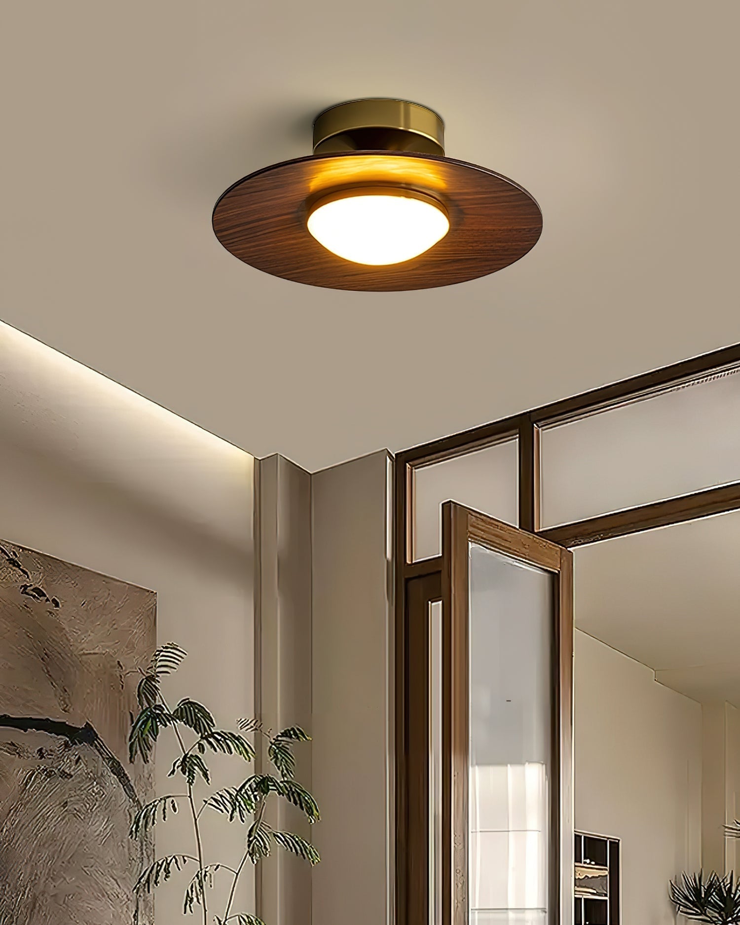 Wood Grain LED Ceiling Light - Modern Round Plafondlamp - Indoor Lighting - Image 3