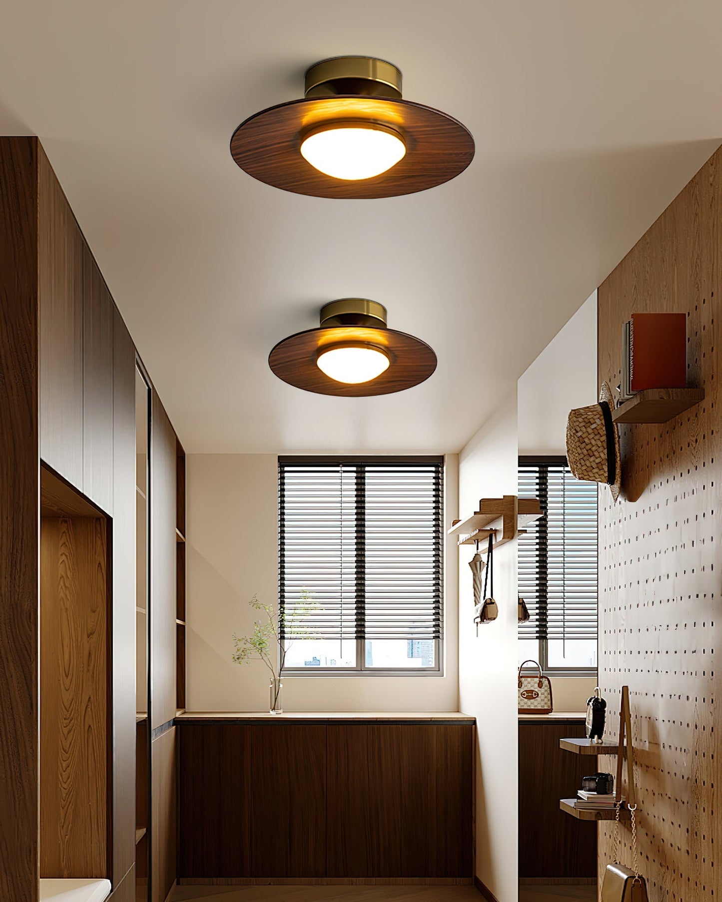 Wood Grain LED Ceiling Light - Modern Round Plafondlamp - Indoor Lighting - Image 4