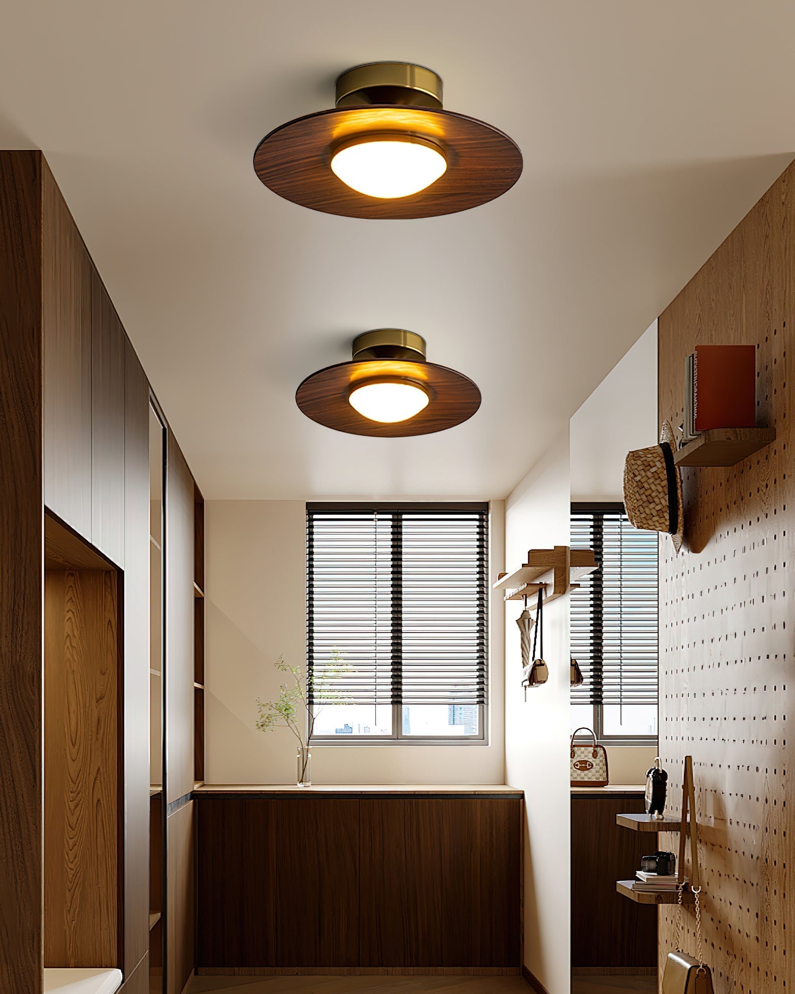 Wood Grain LED Ceiling Light - Modern Round Plafondlamp - Indoor Lighting - Image 4