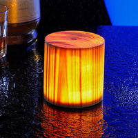 Wood Grain LED Table Lamp - Touch Activated - Modern Bedside Night Light