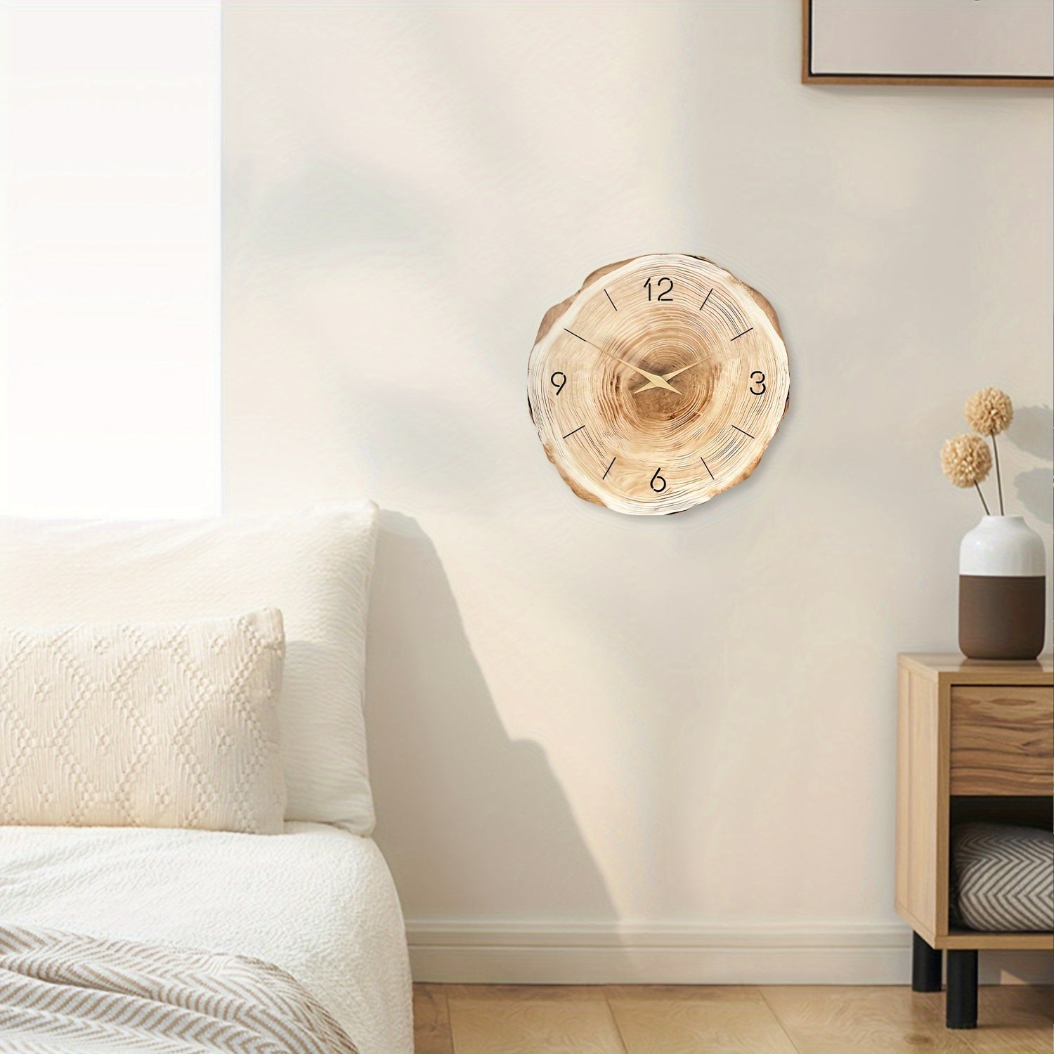 Wood Slice Wall Clock - Silent Mechanism - Rustic Farmhouse Decor - Image 3