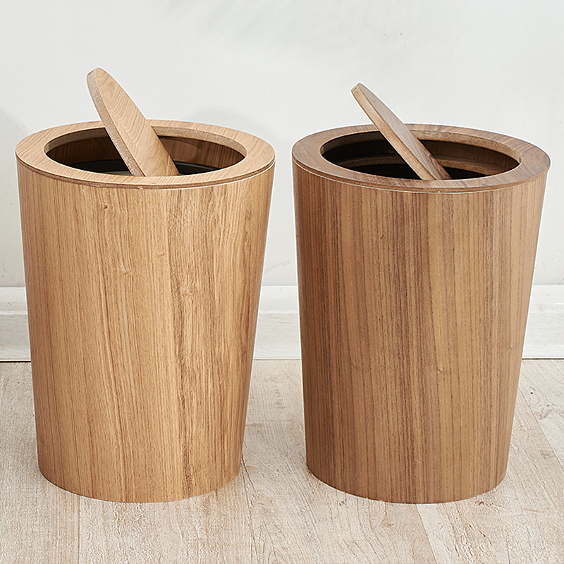 Wood Trash Can - Modern Style - 9L Capacity - Home Decor - Image 2