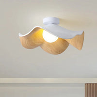 Wooden Ceiling Lamp - Modern Lotus Style Flush Mount - Scandinavian Inspired Lighting