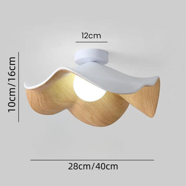 Wooden Ceiling Lamp - Modern Lotus Style Flush Mount - Scandinavian Inspired Lighting - Image 5