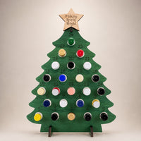 Wooden Christmas Tree Bottle Advent Calendar with 24 Compartments