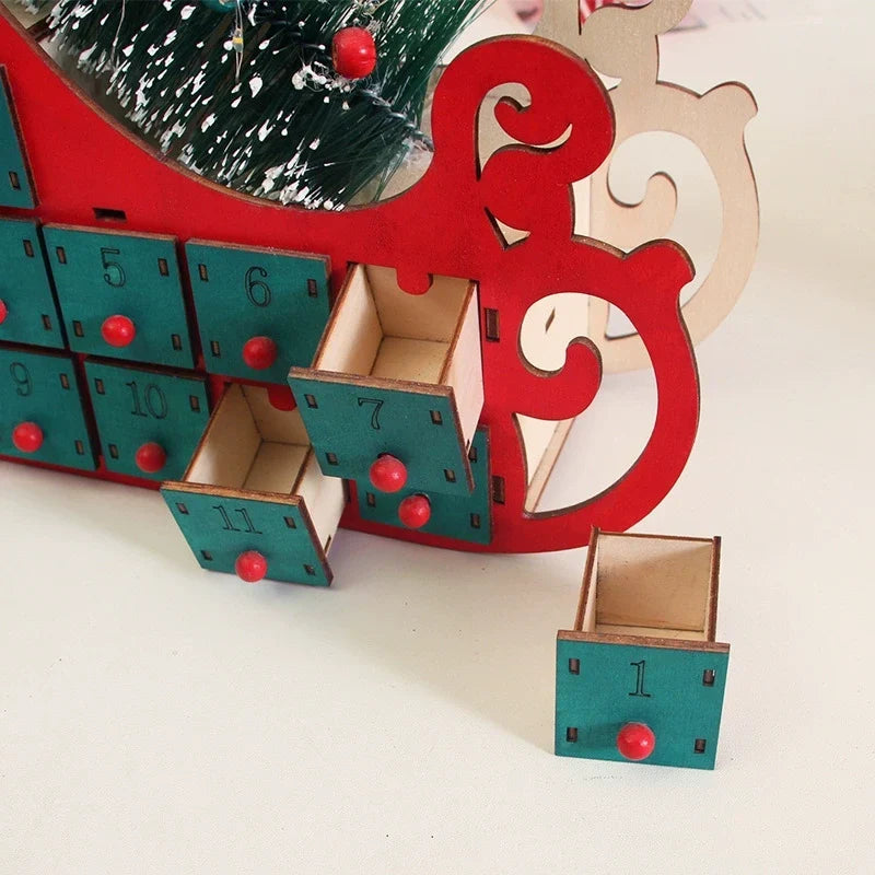 Wooden Desktop Christmas Countdown Calendar