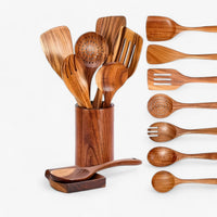 Wooden Kitchen Utensil Set - Sustainable Cooking Tools