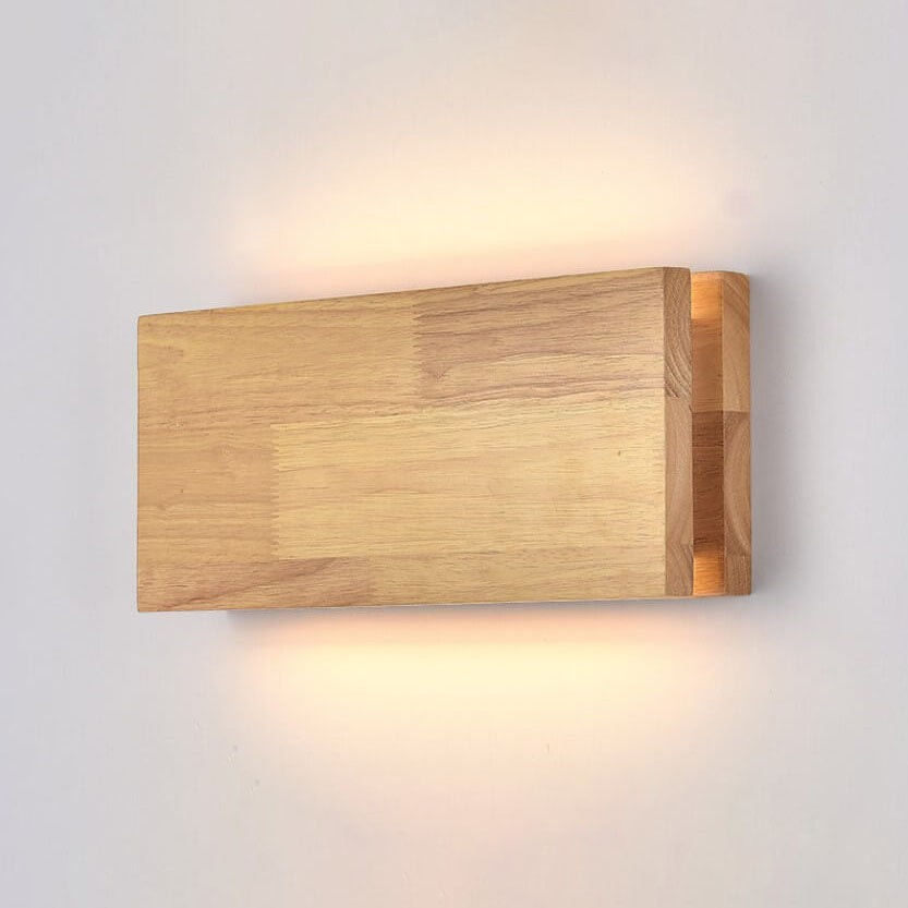 Wooden LED Wall Sconce - Modern Geometric Wall Light - Stylish Indoor Lighting - Image 5