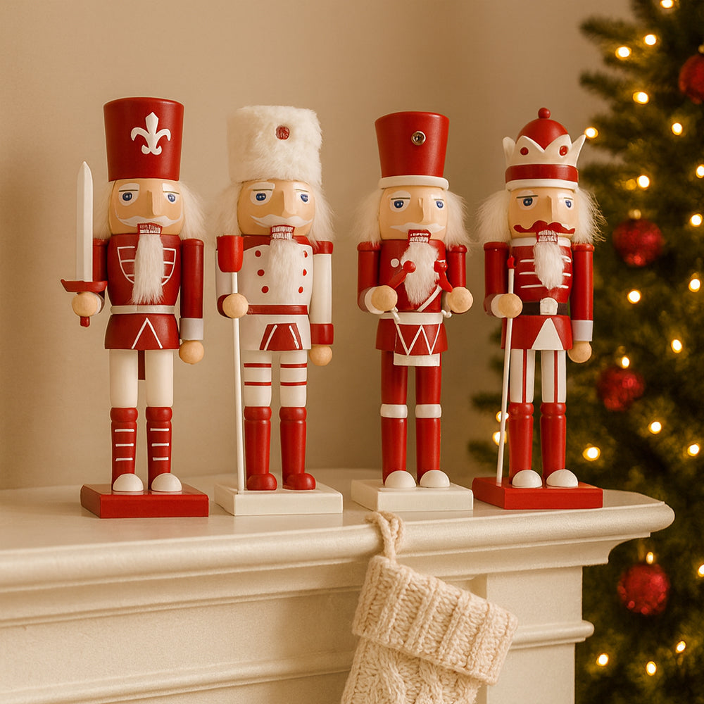 Wooden Nutcracker Figurines – Set of 4